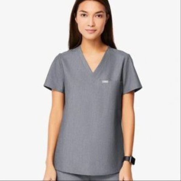 Figs Tops - Figs Catarina Graphite Grey One Pocket Scrub Top